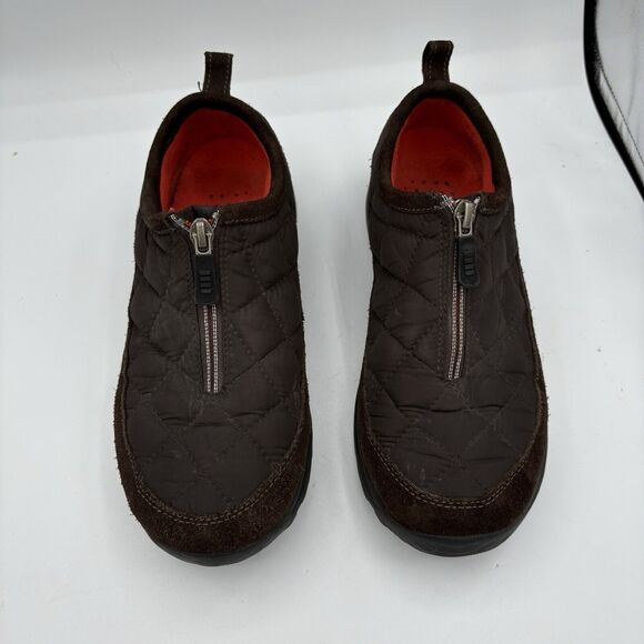 Lands' End Shoes Women Size 7.5 B Weatherfield Quilted Zip Brown Hiking 86524 G2 - Picture 3 of 9